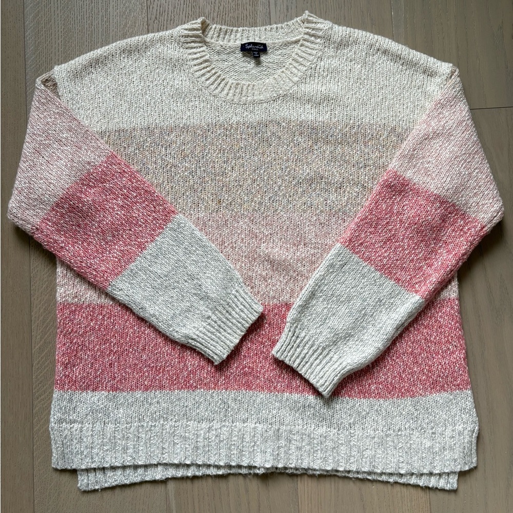 Oversized sweater in Pink and Cream